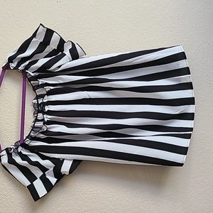 Shein black and white striped blouse